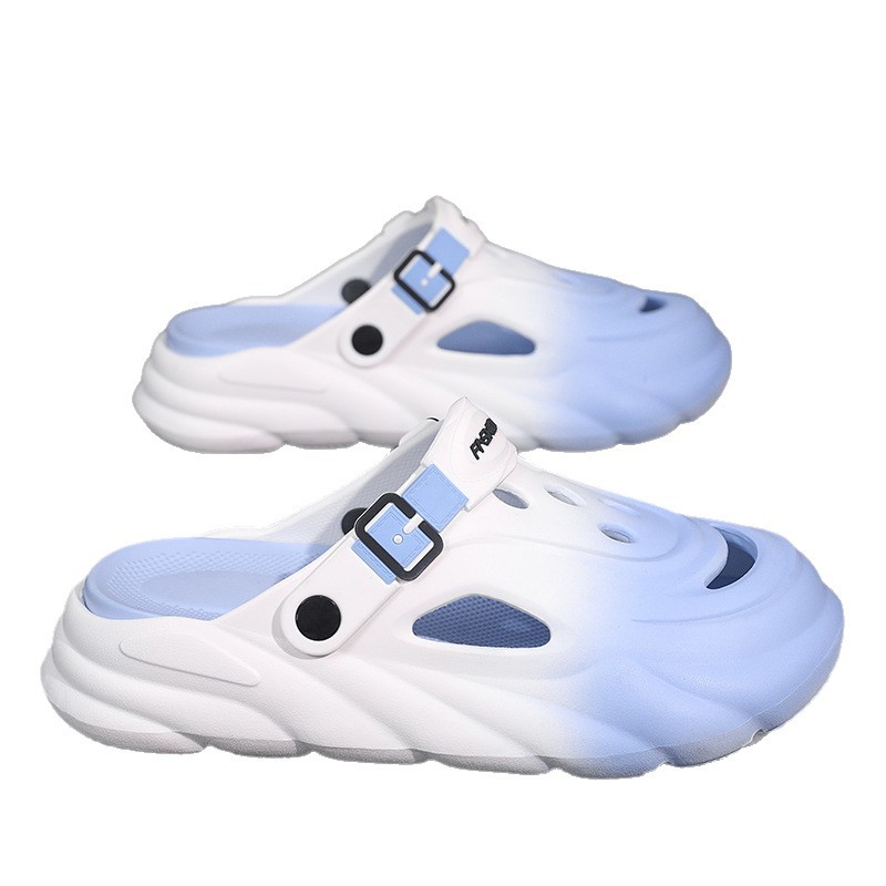 Nuevo estilo de los hombres, ligero, cómodo, tendencia, moda, ocio diario, punta redonda, color a juego, transpirable, zapatos con agujeros para hombres Baotou