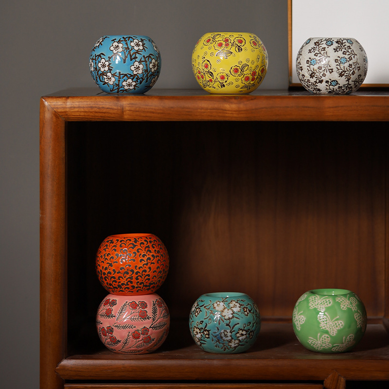 Retro style ceramic candlestick table decoration