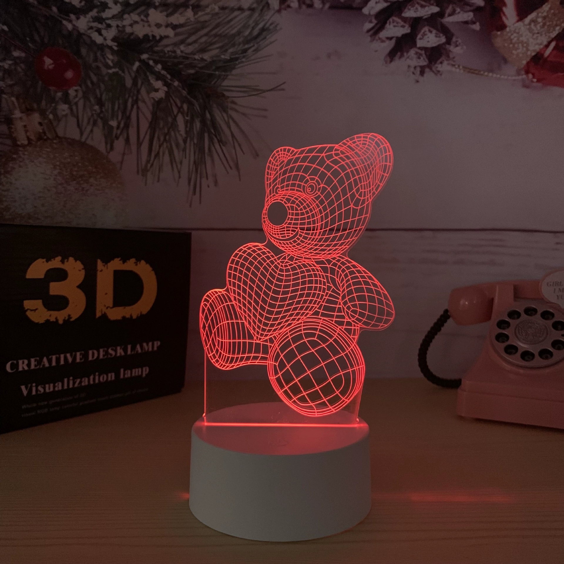 Творческая ночная лампа с сенсорным управлением, настольная лампа с LED подсветкой для кровати, (трансграничная торговля), 3D, пульт дистанционного управления, интернет-знаменитость