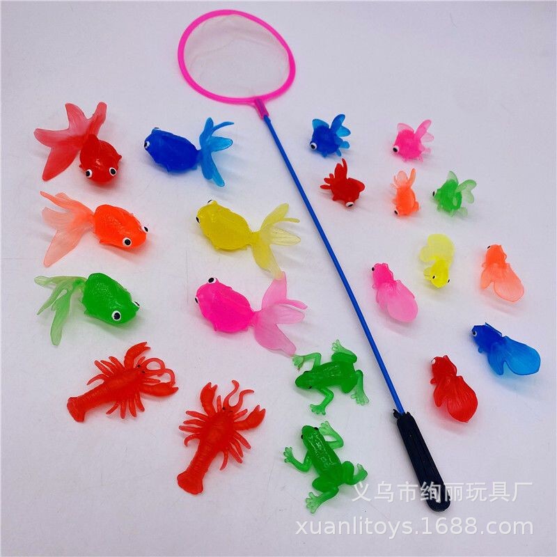Children's Fishing Toys, Various Floating Fish Simulation Soft Rubber Goldfish Early Education Cognitive Toys, Summer Fishing Toys