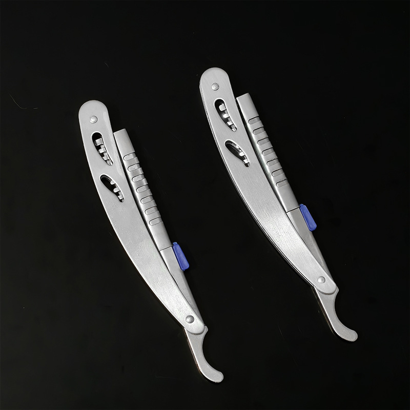 Rasoir manuel à l'ancienne en acier inoxydable, couteau de barbier, pour la mise en forme des sourcils, vente en gros_voghion.com