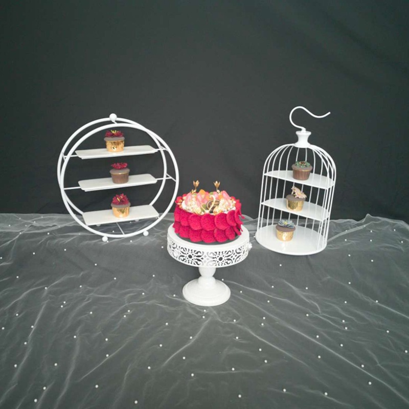Tabla de postre europea decoración estante de exhibición bandeja de pastel estante de postre estante de té de la tarde estante de bocadillos de boda