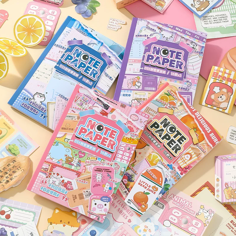 芯陌 Notes, Interesting Life Series, Cute Korean-style diary base, decorative collage, writing paper