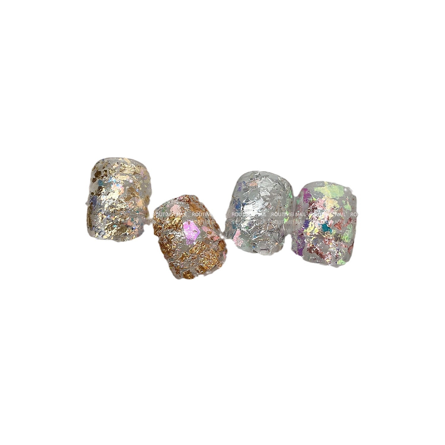 Nueva manicura sueño hielo cristal resalte Opal brocado en polvo delicado súper brillante parche de uñas japonés decorativo papel lámina oro