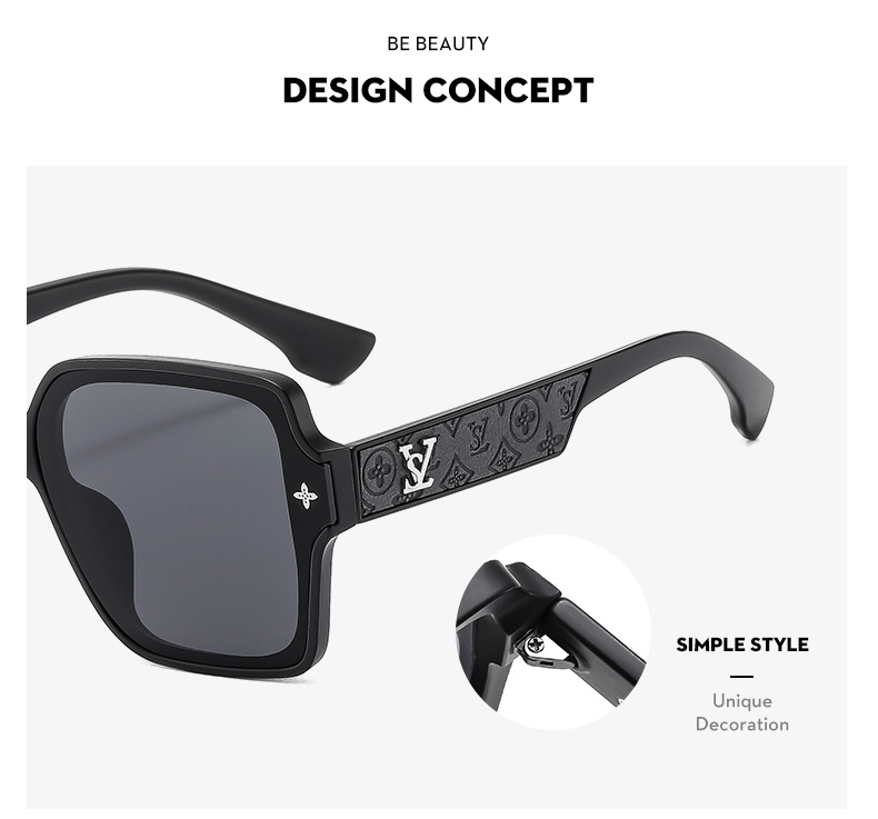 2024 New Yangshulin Square Frame Letter Women's High end Fashion Sunglasses_voghion.com
