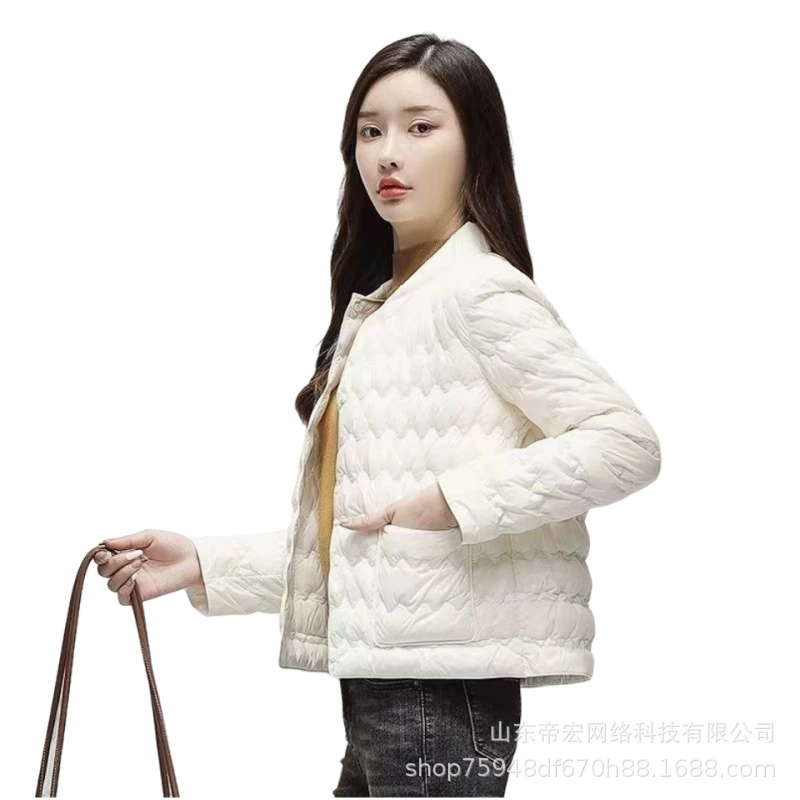 Модное легкое хлопковое короткое пальто, новое осенне-зимнее женское модное пальто с волнистым узором, с внутренней подкладкой, воротником-стойкой, белого и черного цвета, приталенного кроя.