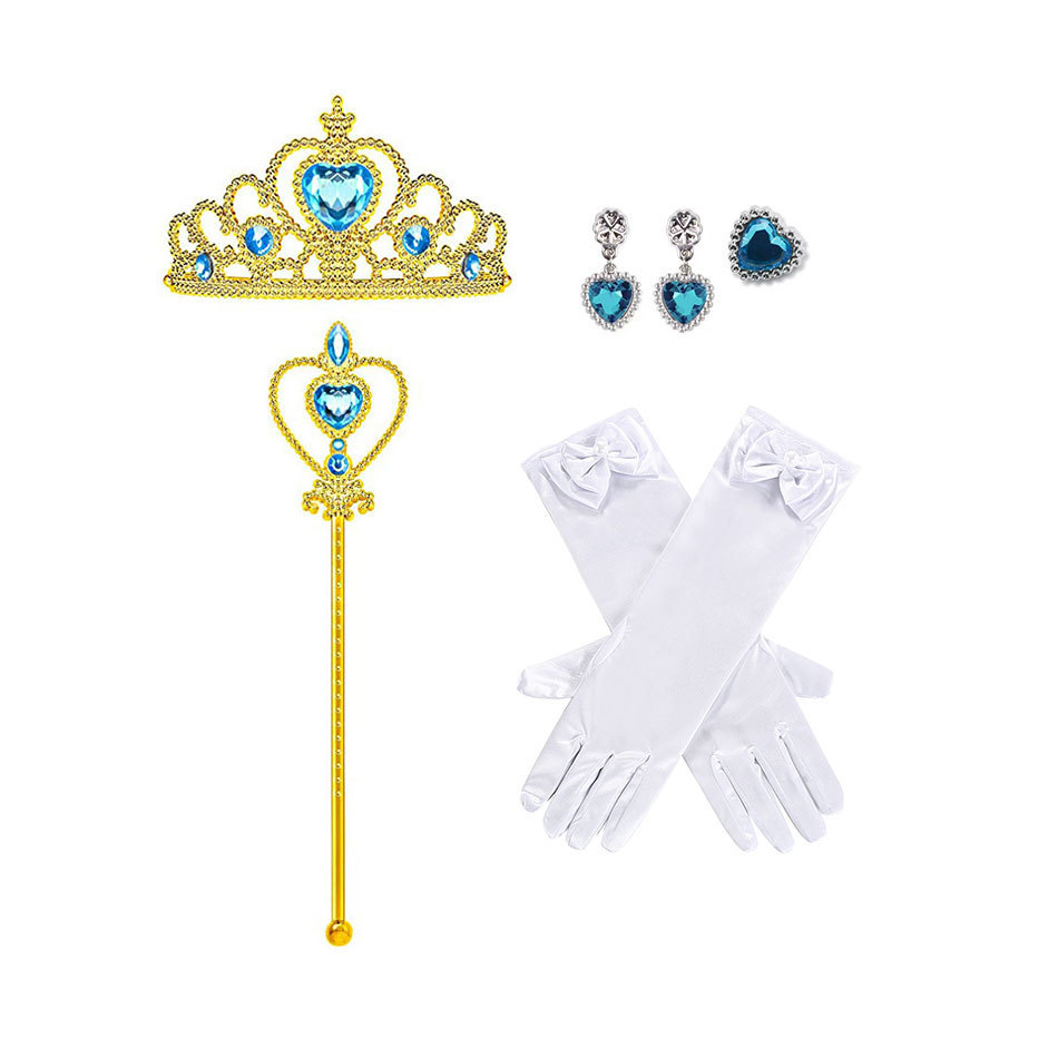Frozen elsa assepoester cosplay accessoires ketting oorbellen_voghion.com