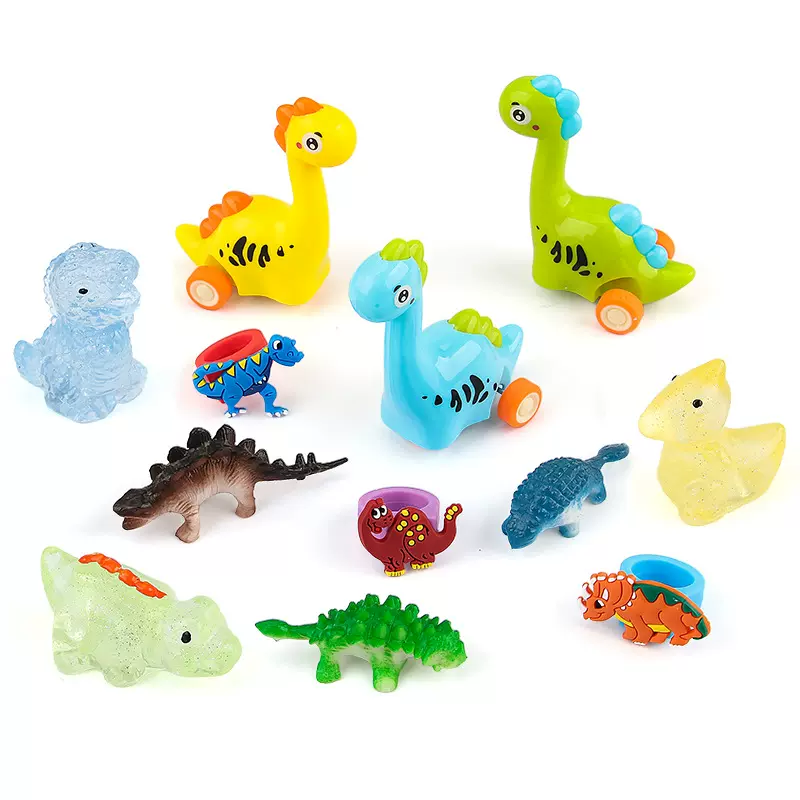 跨境外贸商超恐龙主题party12PCS小玩具套装恐龙拼图捏捏乐迷宫