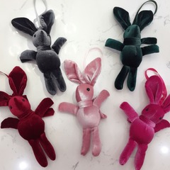 韓國絨許願兔掛件兔公仔永生花束兔子娃娃配件毛絨玩具掛件包包掛