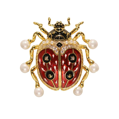 Xi Liang Feizi Original Yaxa sancaqları - yc064-1-shell-pearl-golden-ladybug