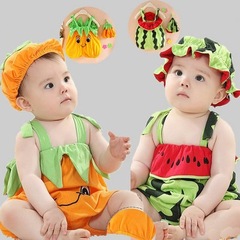 Baby Set Summer Thin Gender-Unisex Cotton Sleeveless Shorts Bodysuit with Hat for 0-18 Months
