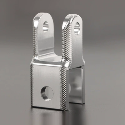 Electric car modification rear shock absorber round head turning fork CNC accessories universal 20MM shock absorber converter double fork Port (Other Electric Vehicle Accessories) - damping-round-head-turning-fork-head-silver-pieces