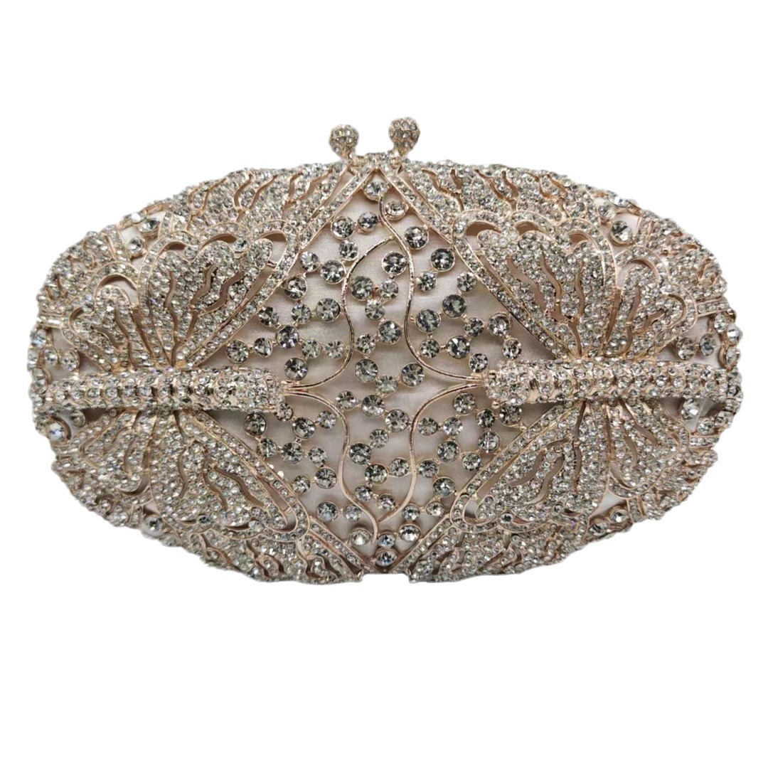 Túi clutch nữ đính kim cương hình bướm dự tiệc cao cấp — Màu vàng, Vàng hồng, Cá tính đặt làm
