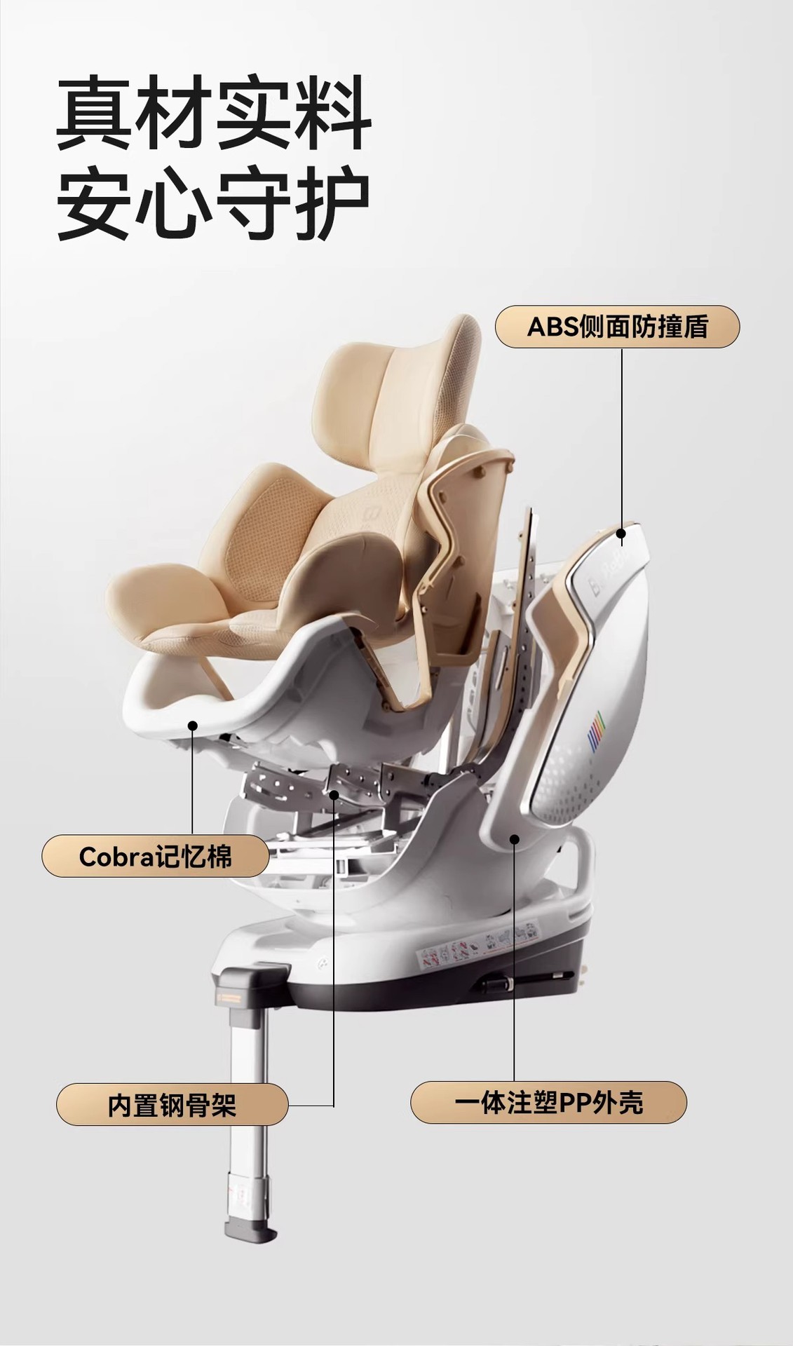 Bebebus Safety Seat Newborn Baby Space Capsule Small Gold Shield White Shield Kidsren's Baby Car Smart Ventilation