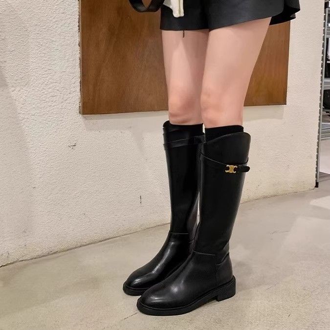 Autumn and Winter Flat Large-Size Women's Boots, Long Boots for Thick Legs, Size 41, Over-The-Knee, Large Calf Circumference, High Boots, Size 42, Knight Style, Size 43 Autumn and Winter Flat Large-Size Women's Boots, Long Boots for Thick Legs, Size 41, Over-The-Knee, Large Calf Circumference, High Boots, Size 42, Knight Style, Size 43