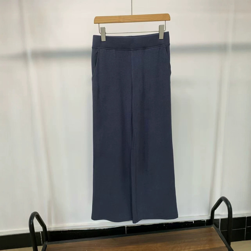 In-Stock Versatile "Walking Pants" Wool Blend Straight-Leg Casual Trousers Dark Gray/Smog Blue