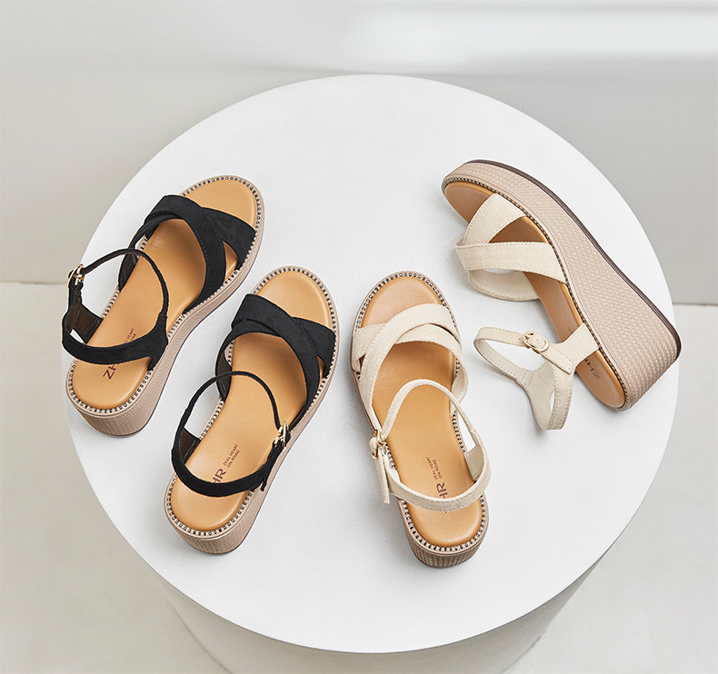 Sandal nữ đế xuồng cao gót thời trang dễ phối đồ — AY38 màu đen chi tiết 12