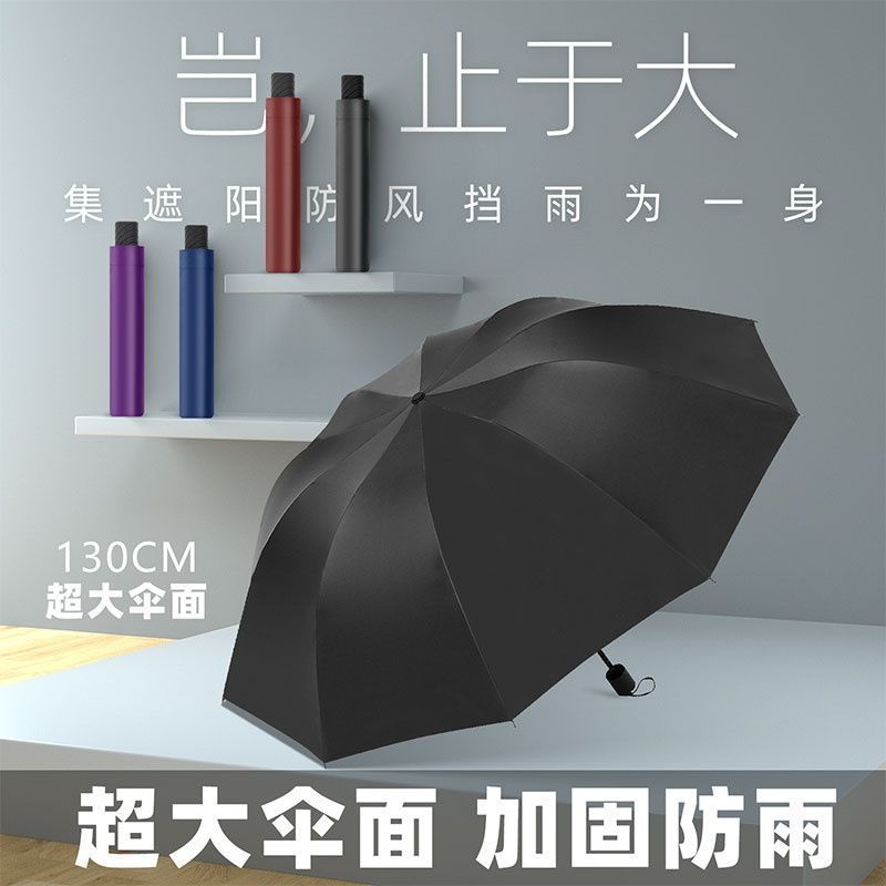 特大号雨伞男女超大号双人三人折叠伞晴雨两用黑胶防晒遮阳大阳伞|undefined