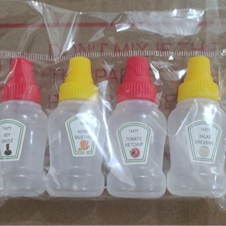 [크로스보더 핫 세일] [박형 간장병 부채꼴 라벨 4개] OPP 가방