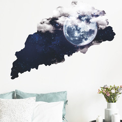 外貿破洞星星月亮雲朵臥室客廳玄關宿舍家居裝飾牆貼貼紙自粘批發