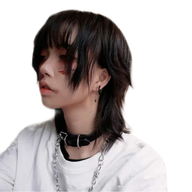 Peluca japonesa zapatillas de cola de lobo mullet head cos zhengtai hombres y mujeres jóvenes pueden usar esponjoso guapo pelo corto fabricante en stock