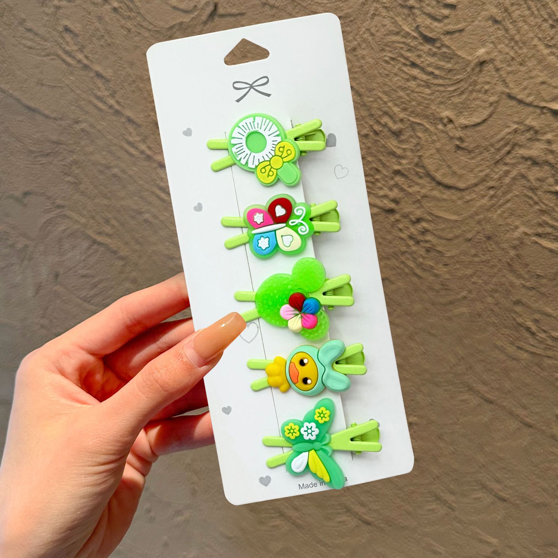 Lindo Sanrio lazo horquilla tocado niña bebé pinza de pelo roto flequillo juego de clip de una palabra para niña