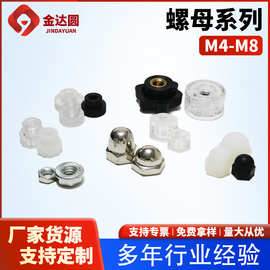 M4M5M6M8透明塑料螺母不锈钢螺母螺帽包胶螺母法兰螺母六角螺母