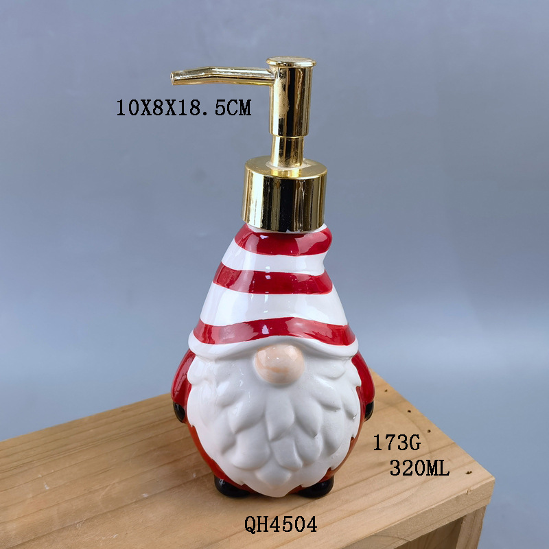 Navidad cascanueces de cerámica botella líquida de envasado en el hogar decoración de botella de prensa de baño de baño