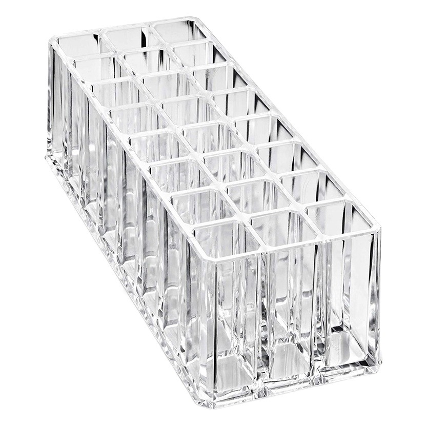 Amazon's Cross-Border Best-Selling 24-Compartment Lipstick Box, Acrylic Transparent Makeup Brush, Eyebrow Pencil, Lip Glaze, Perfume Storage Box