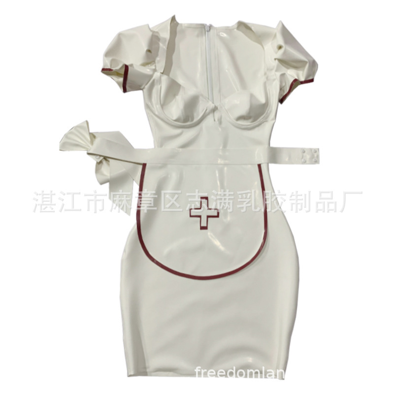 Malaysian Imported Latex Dress for Women, Tight-Fitting Style, Cosplay Two-Piece Latex Outfit, Tight-Fitting Dress, Performance Costume