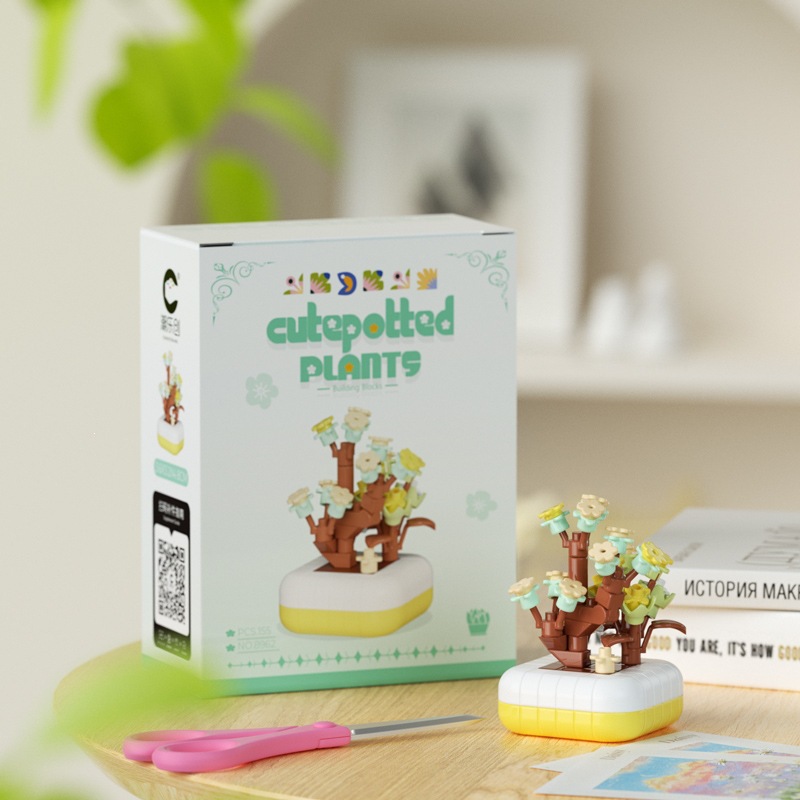 Chao Le Chuang 7345 - 7348 flores interestelares arco iris ramo de flores ensamblaje bloques de construcción juguetes para niños niñas rompecabezas adornos
