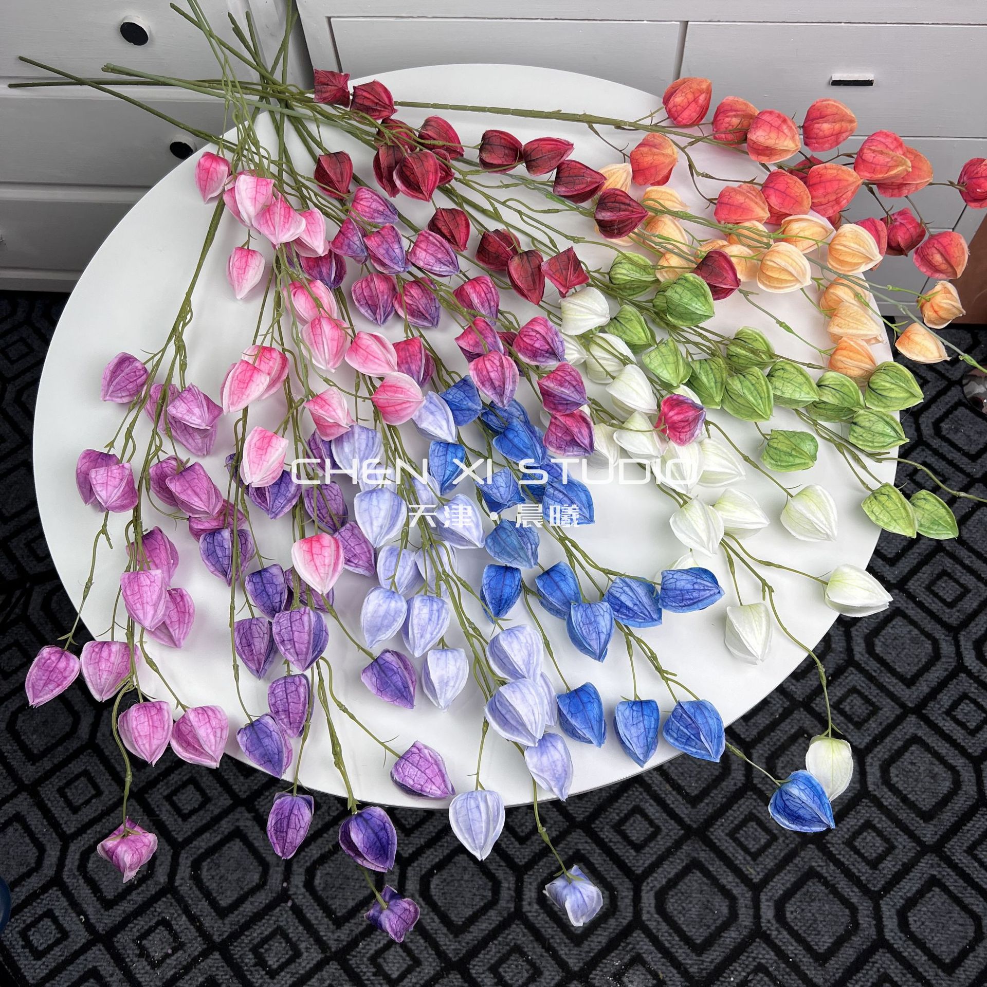 3D打印灯笼果高品质仿真花新年栾树宫灯花假花摆设婚庆跨境装饰花