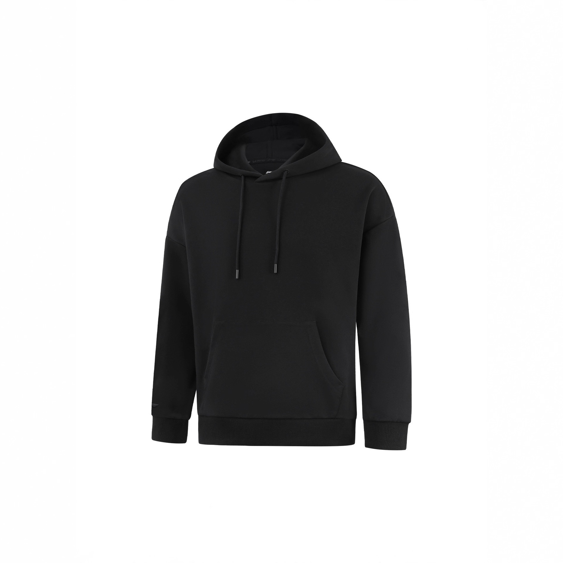 李宁套头连帽卫衣男女同款2025新款时尚休闲运动上衣 黑色AWDV781