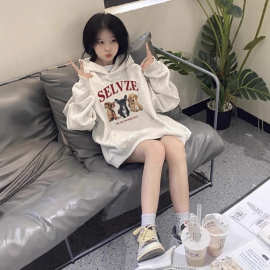女童洋气秋冬新款卡通卫衣2025新款中大童韩版洋气加绒宽松上衣