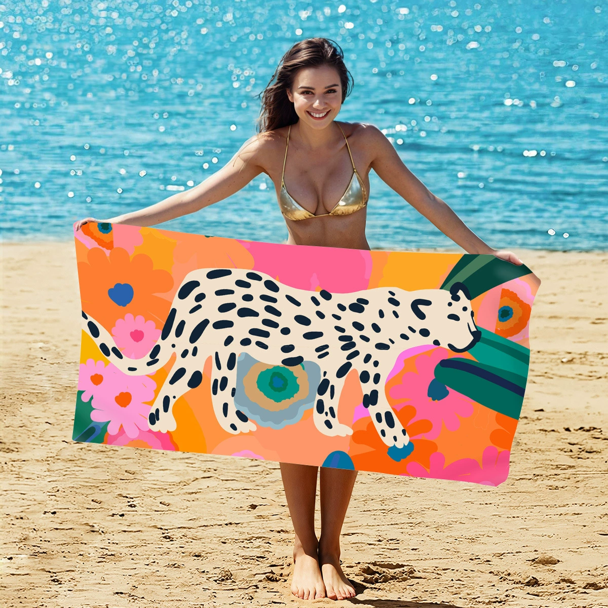 Quick dry double-sided beach cartoon cute bath towel, (Physicals), Amazon