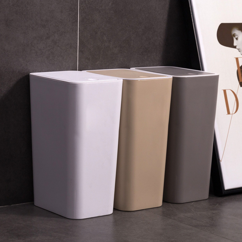 Classification combination narrow-shaped press elastic cover trash can toilet gap storage bucket living room rectangular trash can Classification combination narrow-shaped press elastic cover trash can toilet gap storage bucket living room rectangular trash can