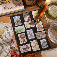 Vintage Artistic Stamp Sticker Pack | Philately Series | Journal Decorative Stickers | DIY Materials for Small-Pattern Collage Designs