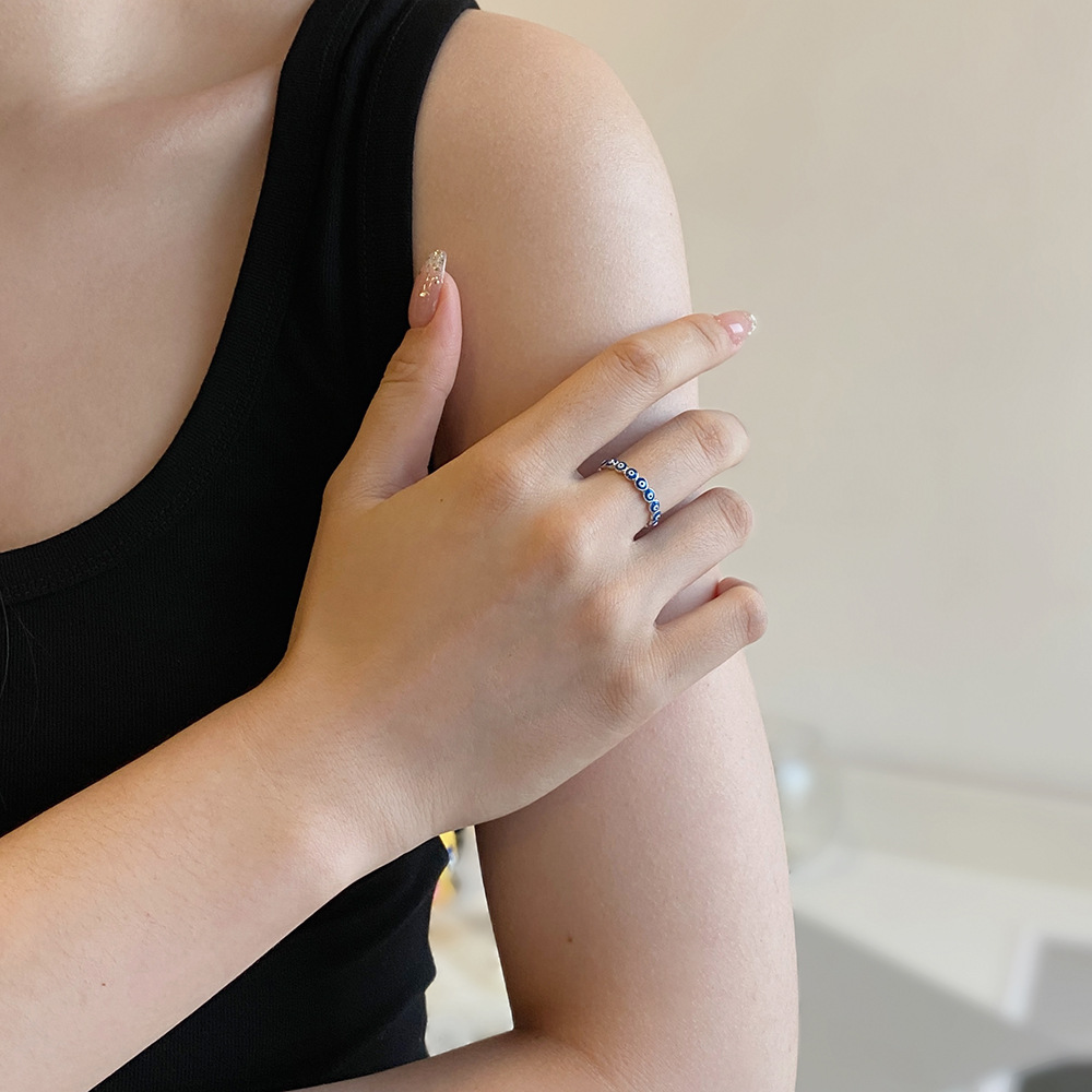 Fashion Devilu0027S Eye Sterling Silver Epoxy Rings