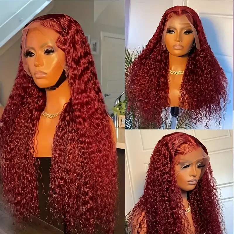 Perruque synthétique lace front ondulée couleur piano pour femme_voghion.com