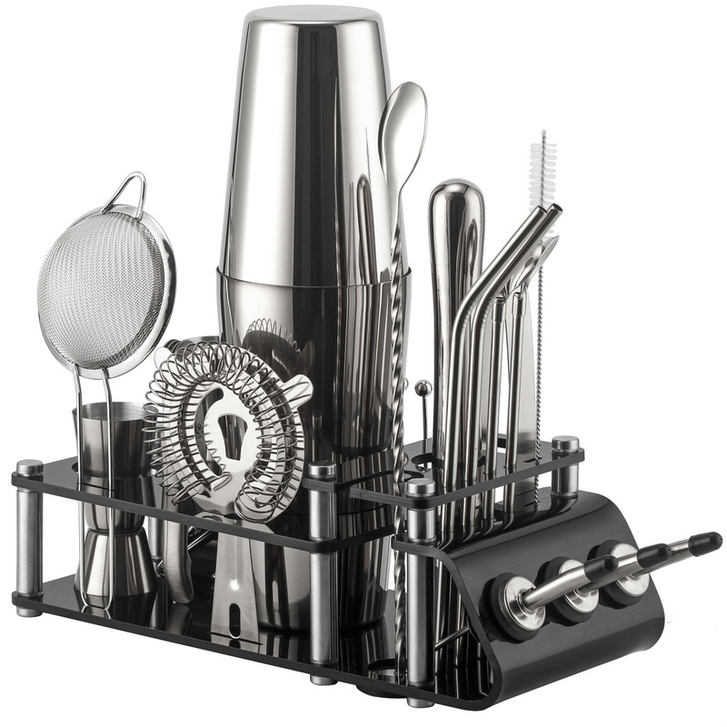 シェーカー24点セットシャークカップクルーザーアクリルベースカクテルバーツールバーテンダーセット新品|undefined