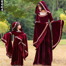 万圣节cos儿童成人亲子服装中世纪复古宫廷吸血鬼女巫婆表演服饰