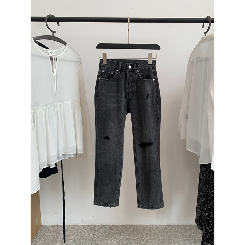 Tailan Mei AG Turkey Ripped High Waist Loose Small Straight Jeans