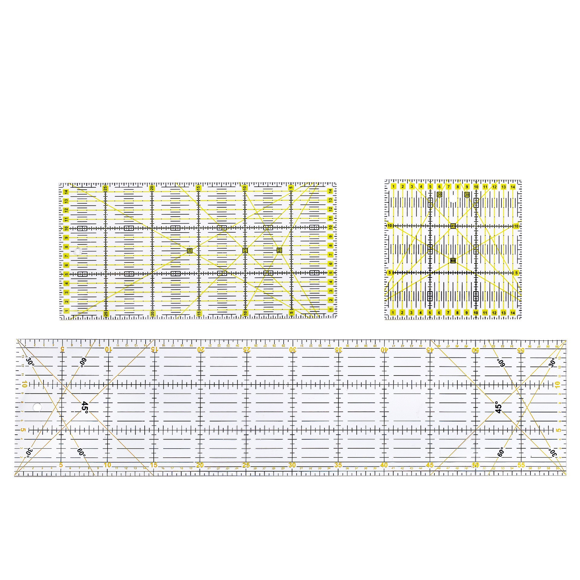 Regla de remiendo regla de corte 30cm * 15cm de espesor 3mm herramienta de patchwork de dos colores regla rectangular grande herramienta de bricolaje