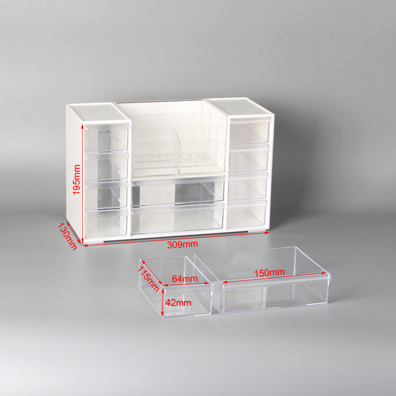 Color 10 transparent drawer white