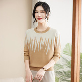 妈妈秋冬装毛衣中年女保暖内搭中老年人风针织打底衫提花上衣，女装针织衫/毛衣，妃慕昵服饰