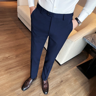 Business casual pants new pants slim straight pants casual pants men's solid color leggings a generation of hair