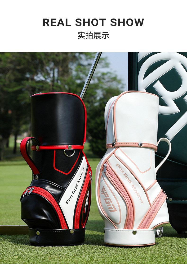 Túi golf mini nữ PGM xách tay đeo trước ngực 33.5x12x16 cm — SOB014-bột trắng chi tiết 10