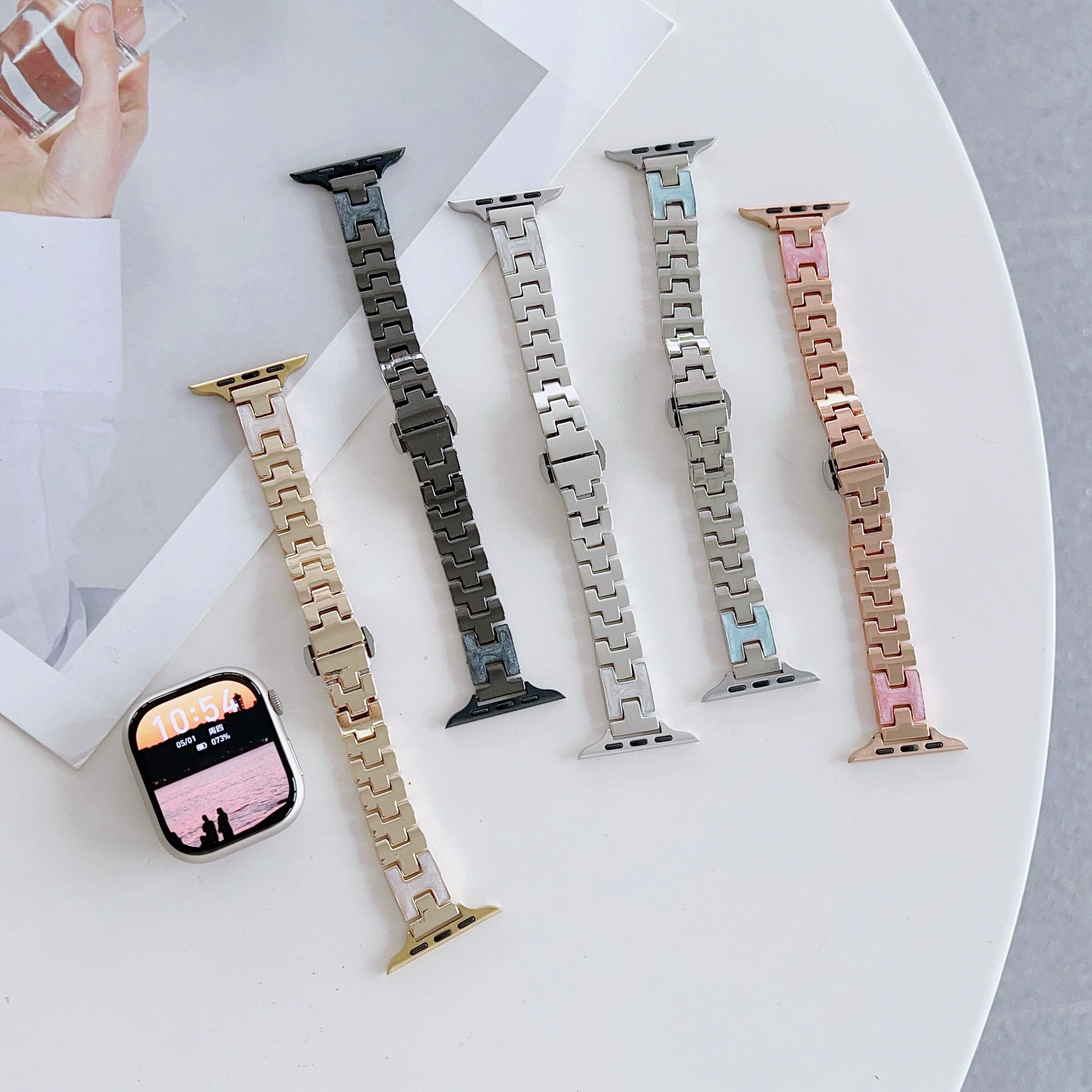 H-drop металлический браслет подходит для Apple iwatch5678910 поколения SE часы Huawei Redmi Xiaomi ремешок