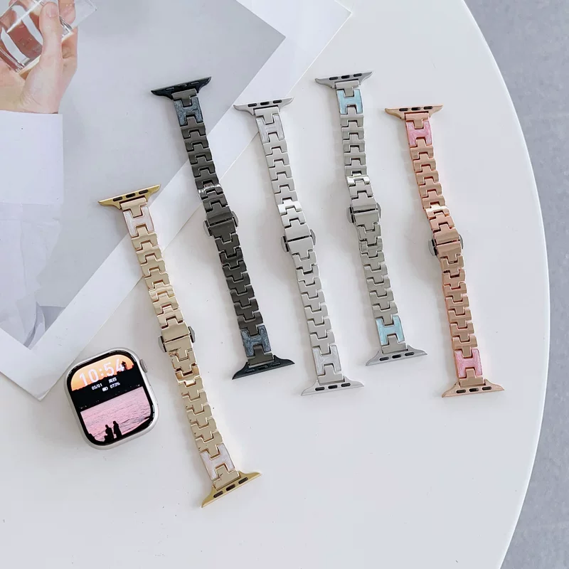 H-drop металлический браслет подходит для Apple iwatch5678910 поколения SE часы Huawei Redmi Xiaomi ремешок