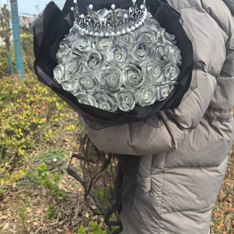 黒梅ソース、バラの花束、彼女へのバレンタインデーギフト、彼氏への誕生日プレゼント、ソーププリザーブドフラワー完成品|undefined